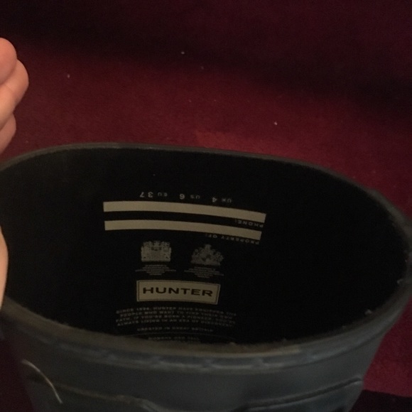 Matte Black Tall Hunter Boots WITH Cream Socks - Picture 5 of 5